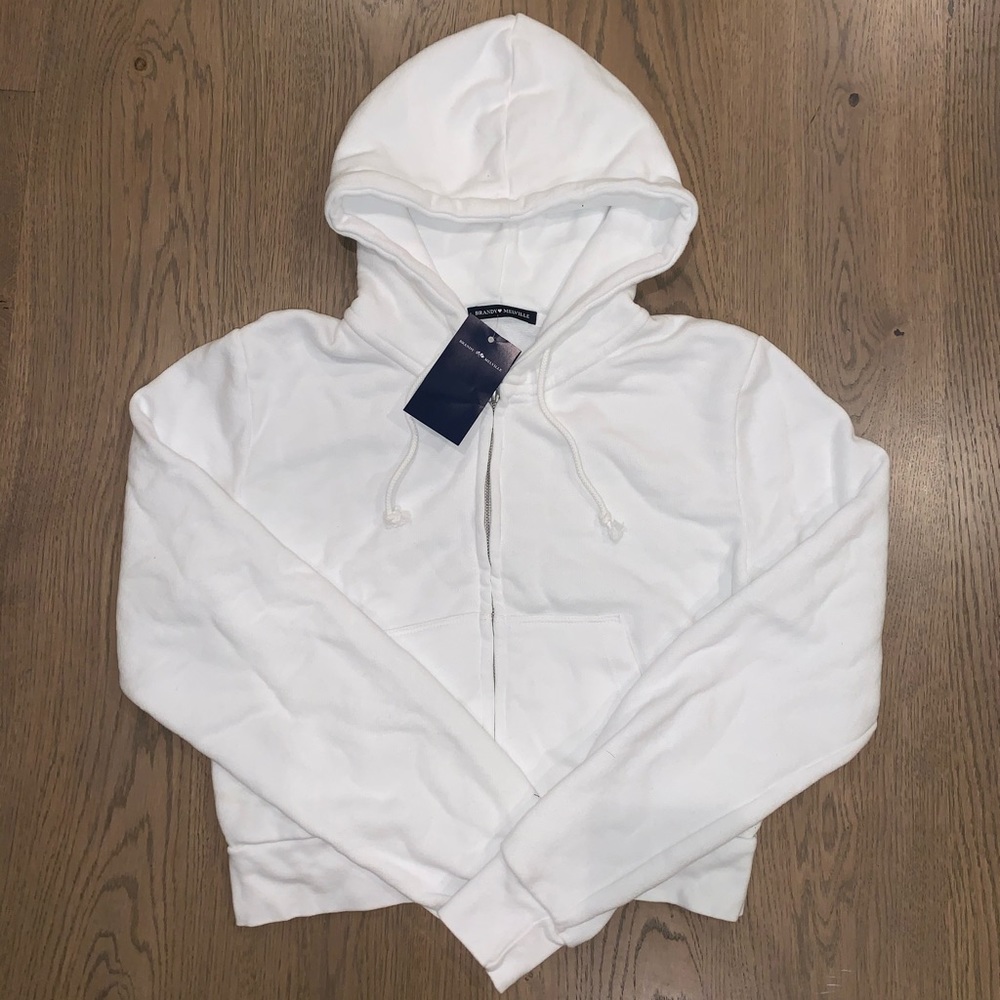 brandy melville white crystal hoodie